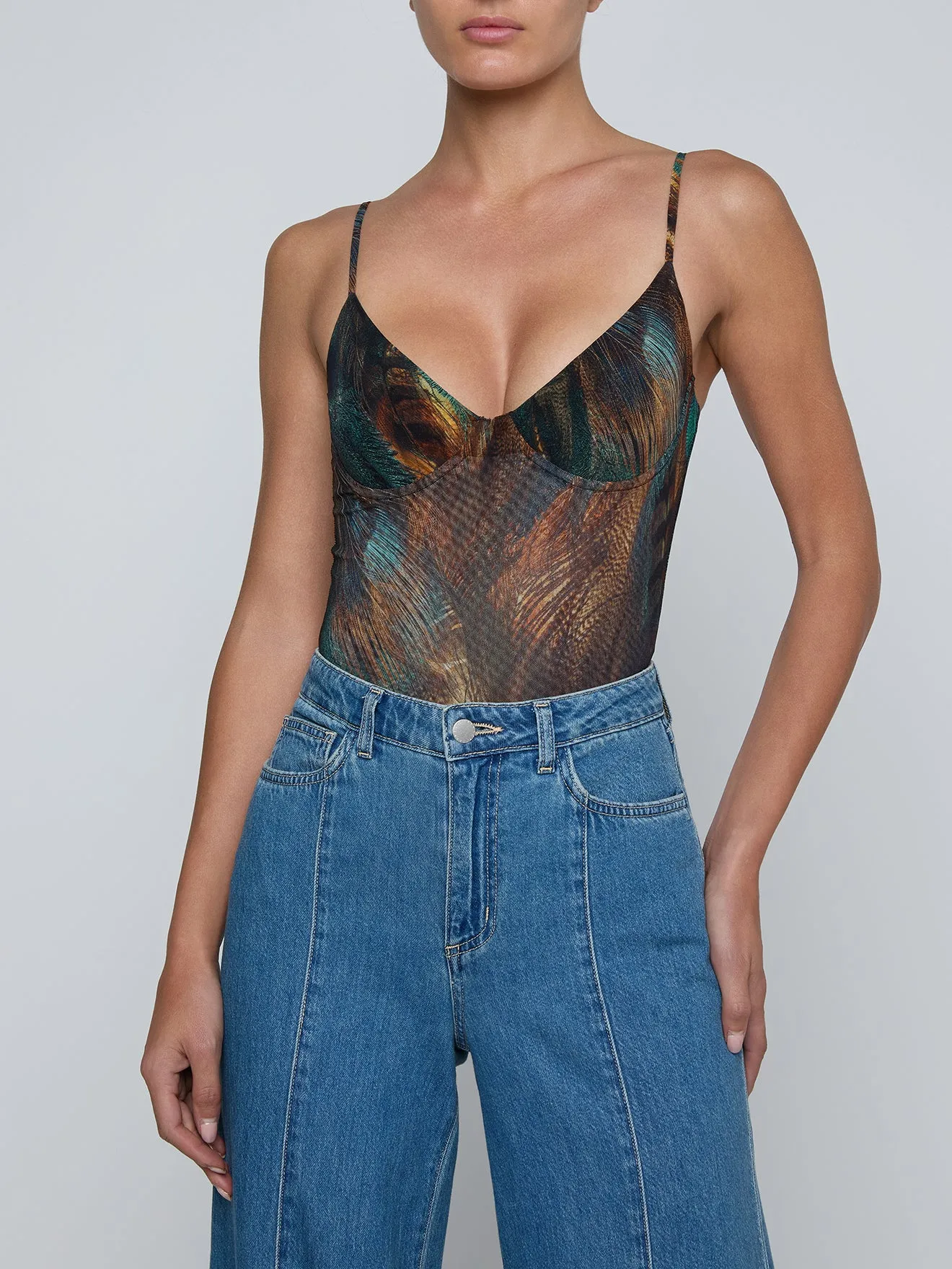 L'agence - Elowen Underwire Bodysuit - Teal Mix Feather sold by Jessie Boutique product image thumbnail 4