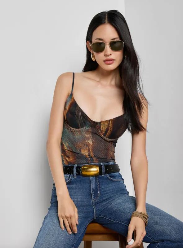L'agence - Elowen Underwire Bodysuit - Teal Mix Feather made by L'AGENCE