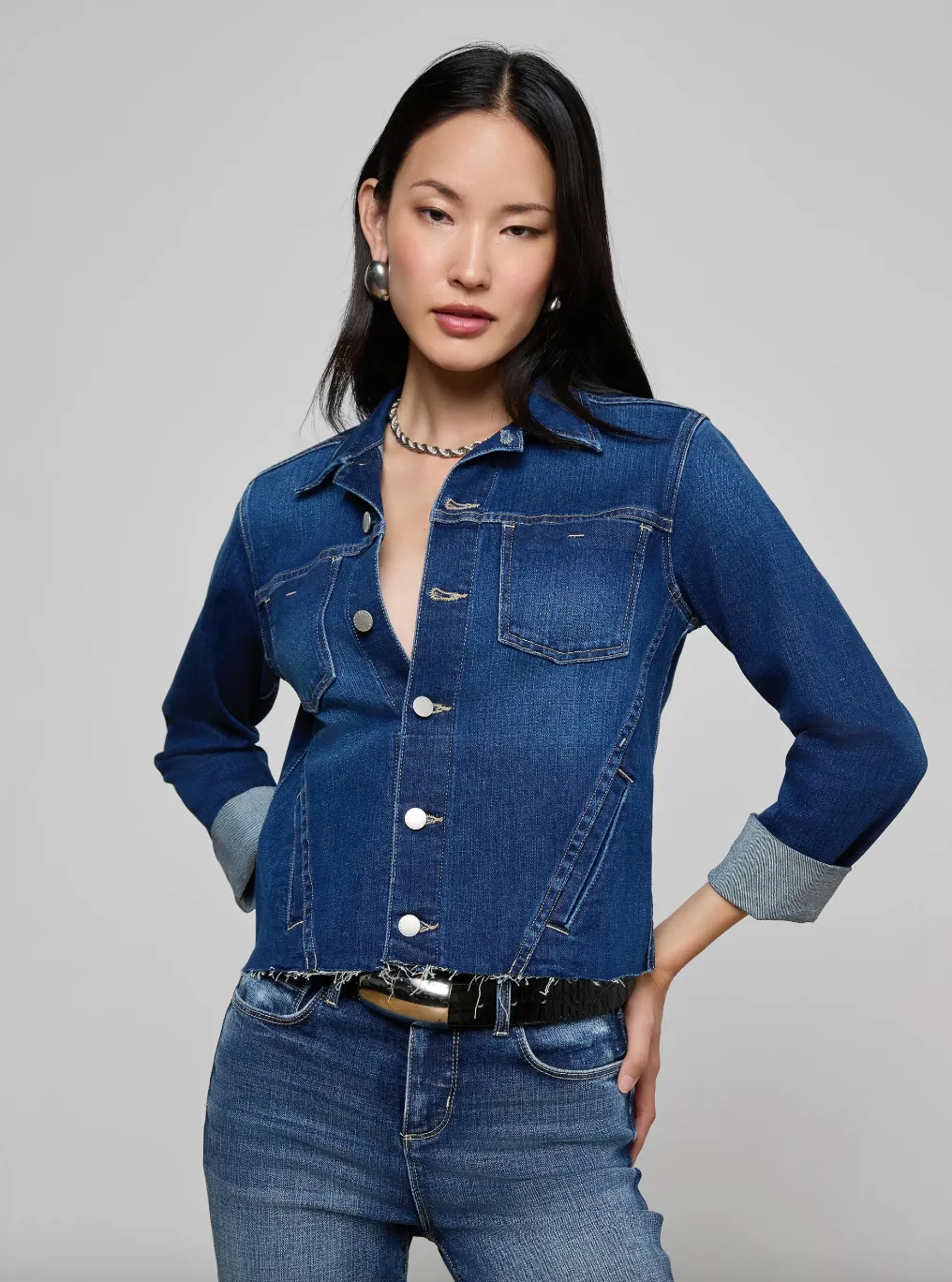L’agence - Janelle Denim Jacket - Marvista sold by Jessie Boutique