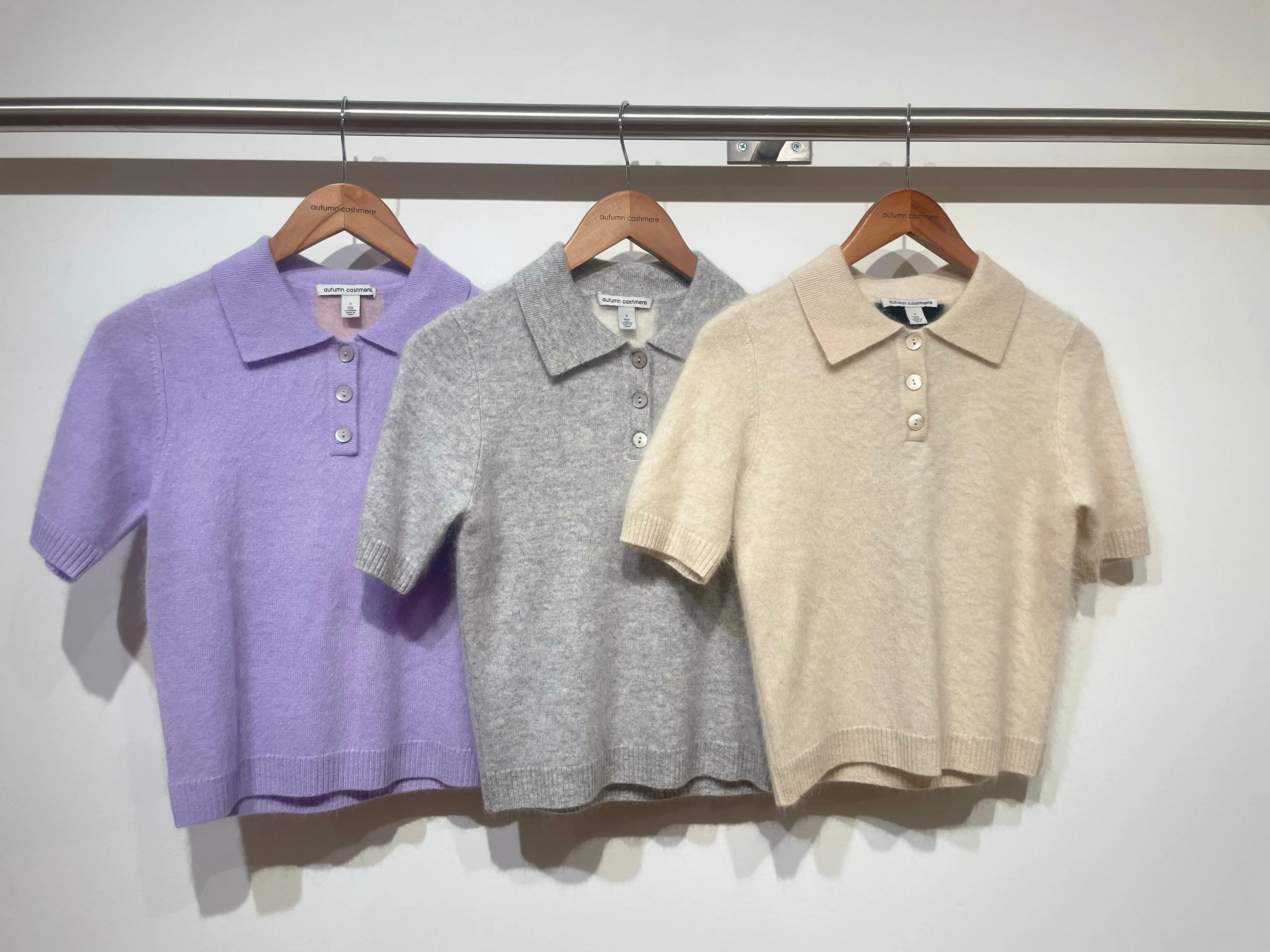 Autumn Cashmere - Cropped S/S Polo W/ Colorblock Stripe - Multiple Colors sold by Jessie Boutique product image thumbnail 2