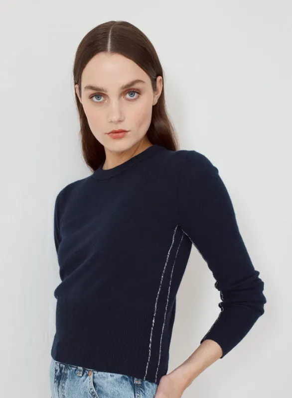 Autumn Cashmere - Crew W/ Contrast Side Seam Detail - Multiple Colors sold by Jessie Boutique