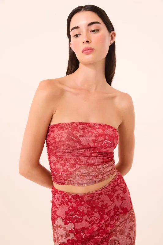 Misa - Verna Top - Patchwork Lace sold by Jessie Boutique