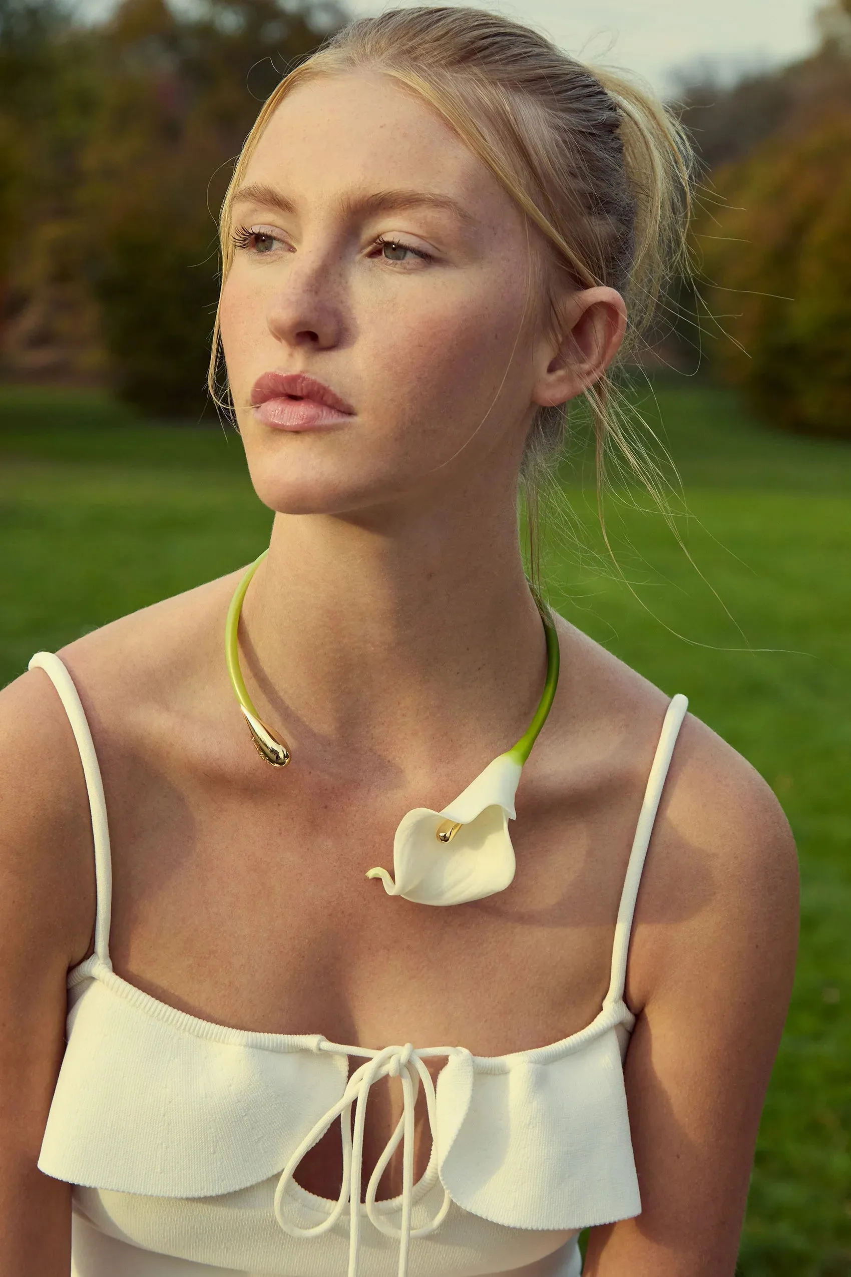 Cult Gaia - Calla Vine Choker - White sold by Jessie Boutique