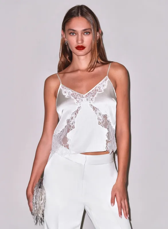 Fleur Du Mal - Juliet Lace Silk Cami - Vanilla sold by Jessie Boutique