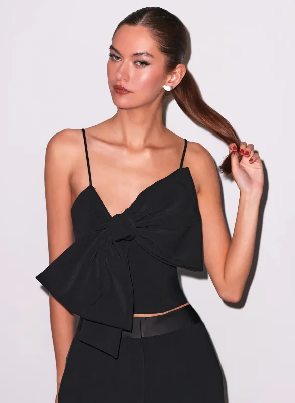 Fleur Du Mal - Blair Bow Top - Black sold by Jessie Boutique