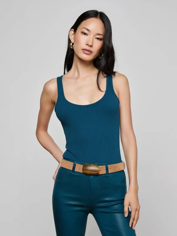 L’agence - Nica Scoopneck Bodysuit - Deep Teal sold by Jessie Boutique