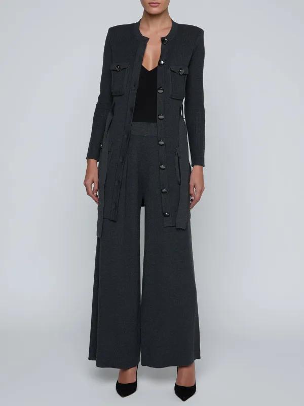 L’agence - Lore Cargo Cardigan - Charcoal/Gunmetal sold by Jessie Boutique