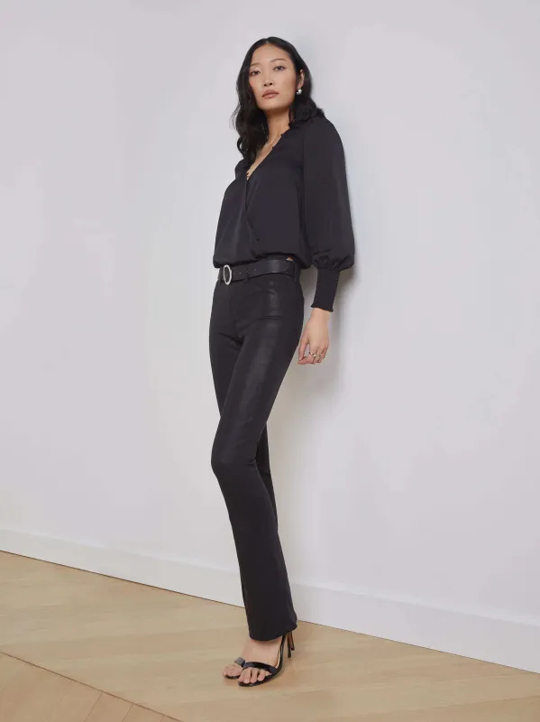 L’agence - Selma Coated Bootcut Jean - Noir Coated sold by Jessie Boutique