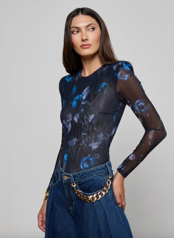 L’agence - Trista Bodysuit - Midnight Multi Moon Floral sold by Jessie Boutique