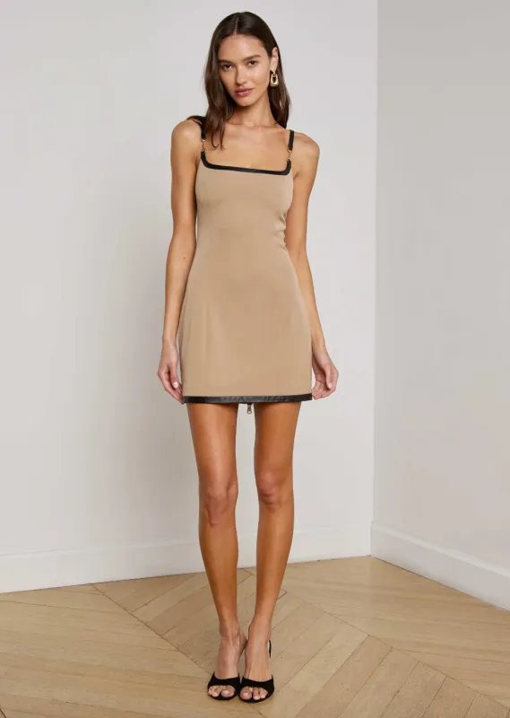 L’agence - Jettie Mini Dress - Dark Cappuccino made by L'AGENCE