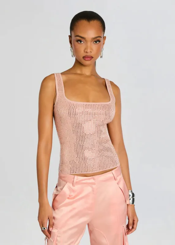 Retrofete - Marzia Embellished Top - Ballet Pink sold by Jessie Boutique