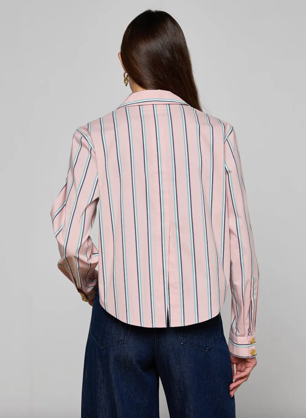 L'agence - Cosette Shirt - Pale Rose Stripe sold by Jessie Boutique product image thumbnail 3