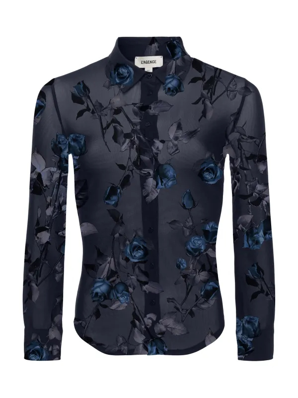 L'agence - Indiana Fitted Blouse - Midnight Multi Moon Floral sold by Jessie Boutique