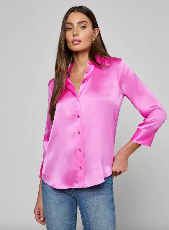 L'agence - Dani Silk Blouse - Fuchsia sold by Jessie Boutique