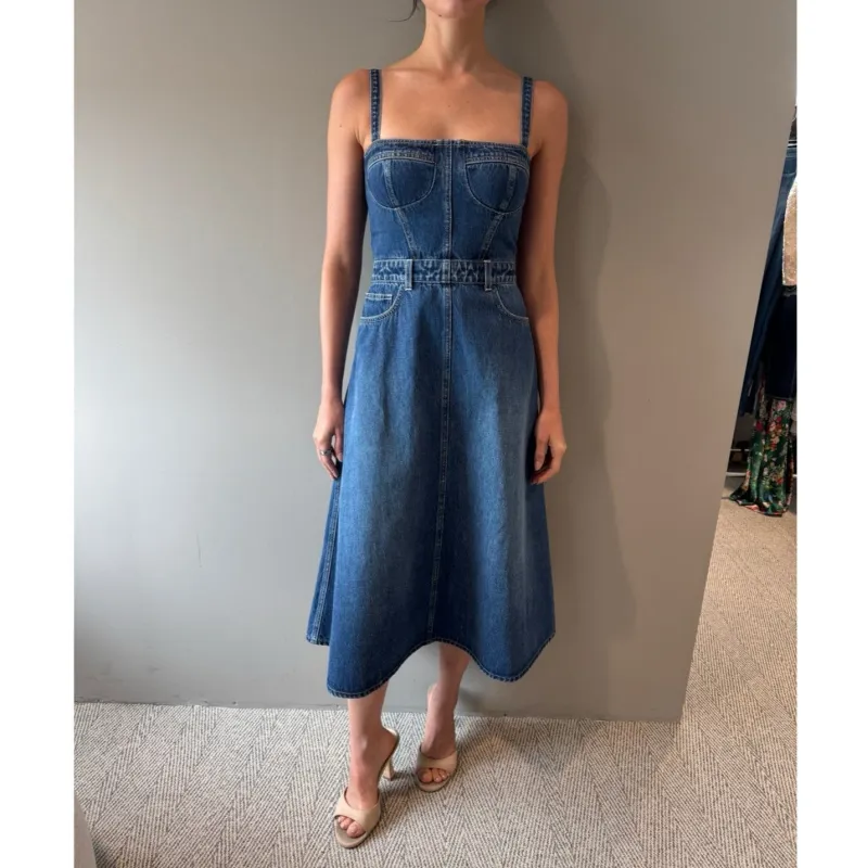 L'agence - Jovie Bustier Midi Dress - Dawkins sold by Jessie Boutique