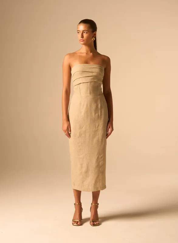 JBQ - Bellucci Dress - Parchment sold by Jessie Boutique