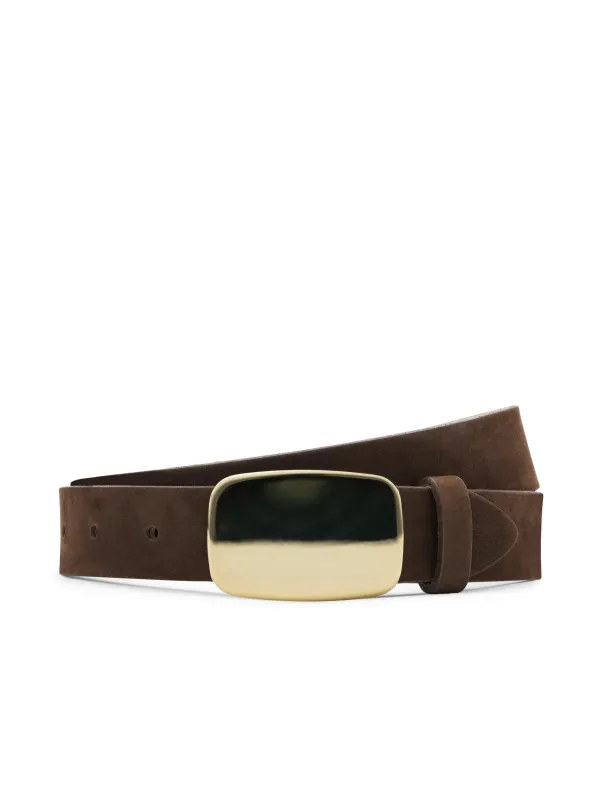 L'agence - Hennie Sleek Belt - Chocolate Nubuck sold by Jessie Boutique