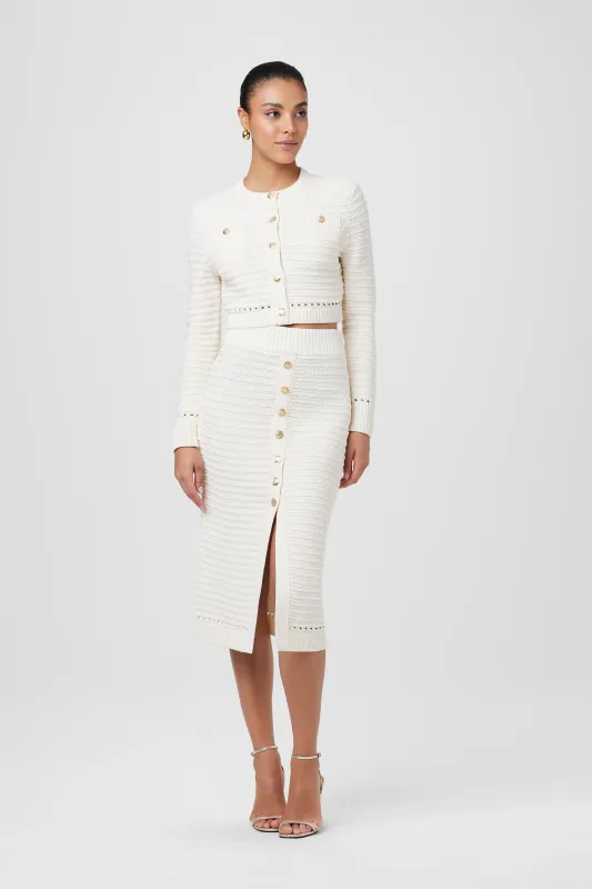 Toccin - Tani Knit Pencil Skirt - Ivory made by Toccin