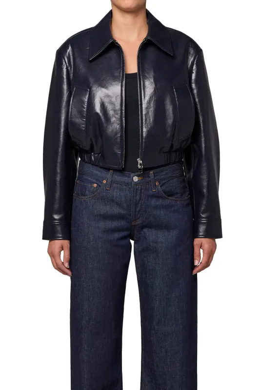 Agolde - Nahla Cropped Jacket - Navy sold by Jessie Boutique