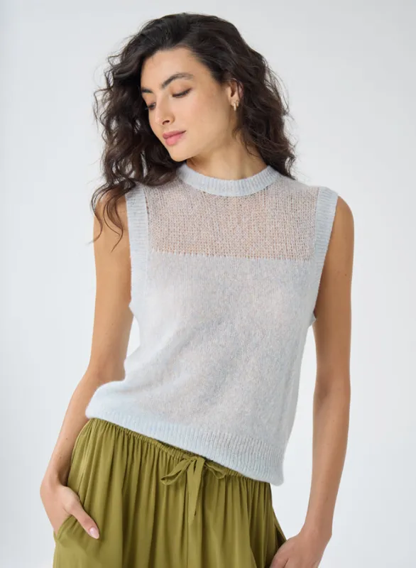Autumn Cashmere - Tank W/ Sheer Yoke - Multiple Colors sold by Jessie Boutique