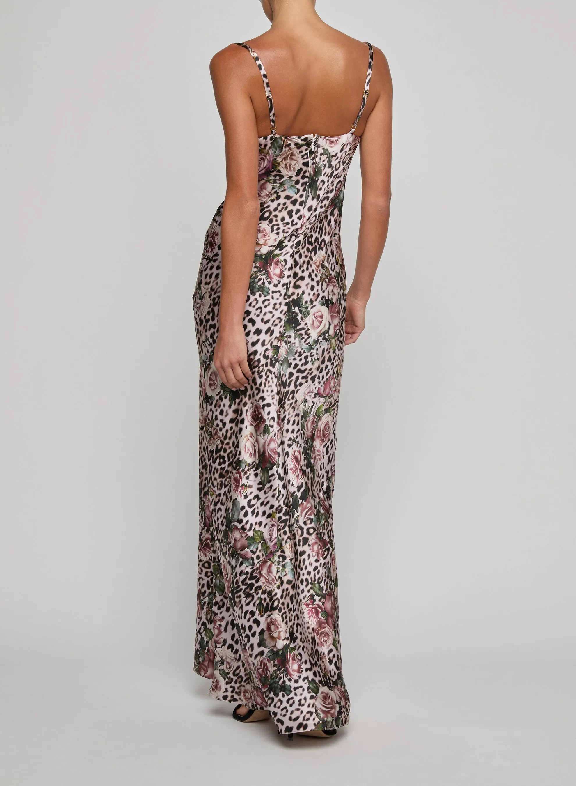 L'agence - Sayla Silk Gown - Multi Large Rose Cheetah sold by Jessie Boutique product image thumbnail 2
