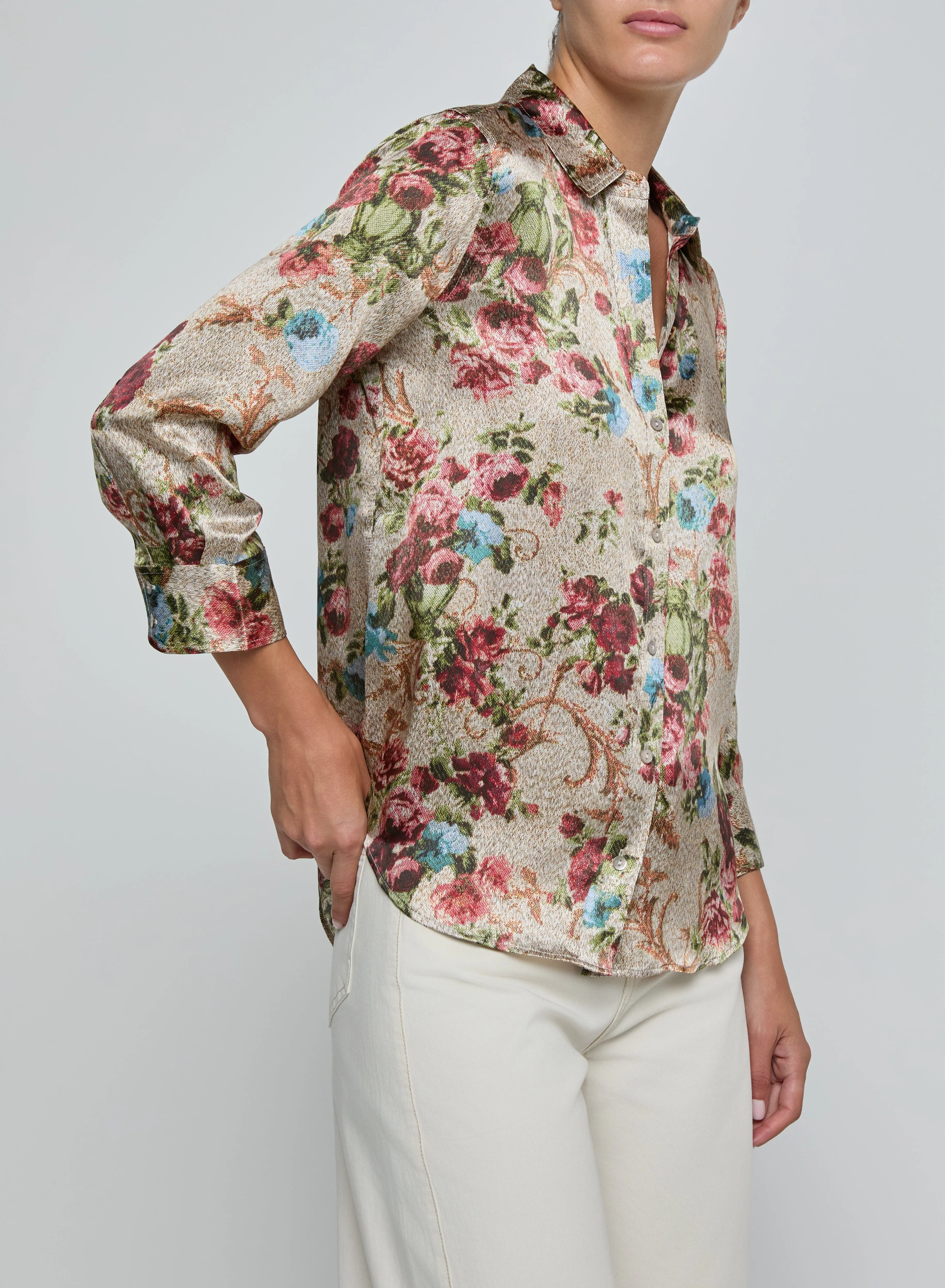 L'agence - Dani Silk Blouse - Multi Floral Tapestry sold by Jessie Boutique product image thumbnail 3