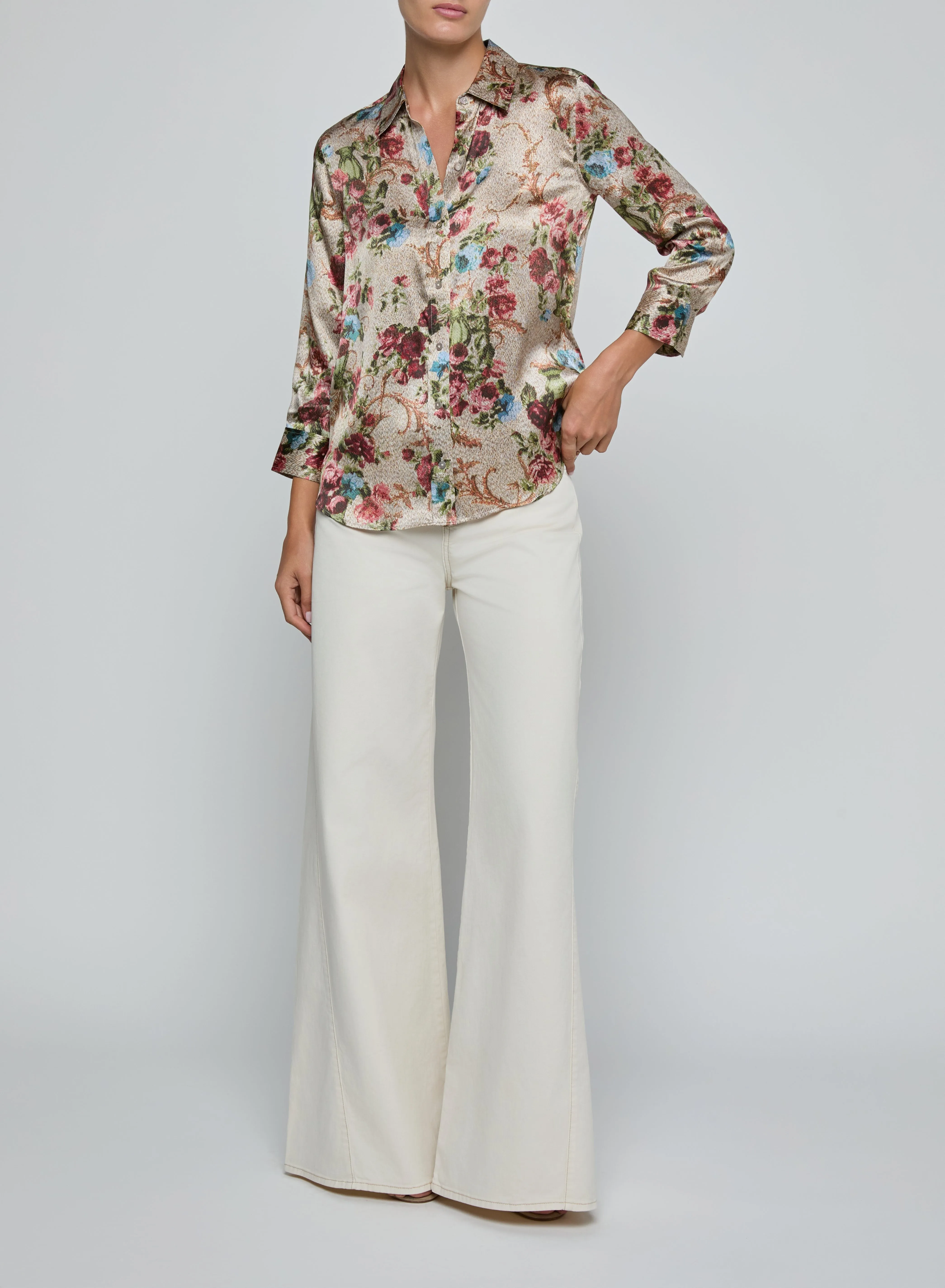 L'agence - Dani Silk Blouse - Multi Floral Tapestry sold by Jessie Boutique product image thumbnail 4