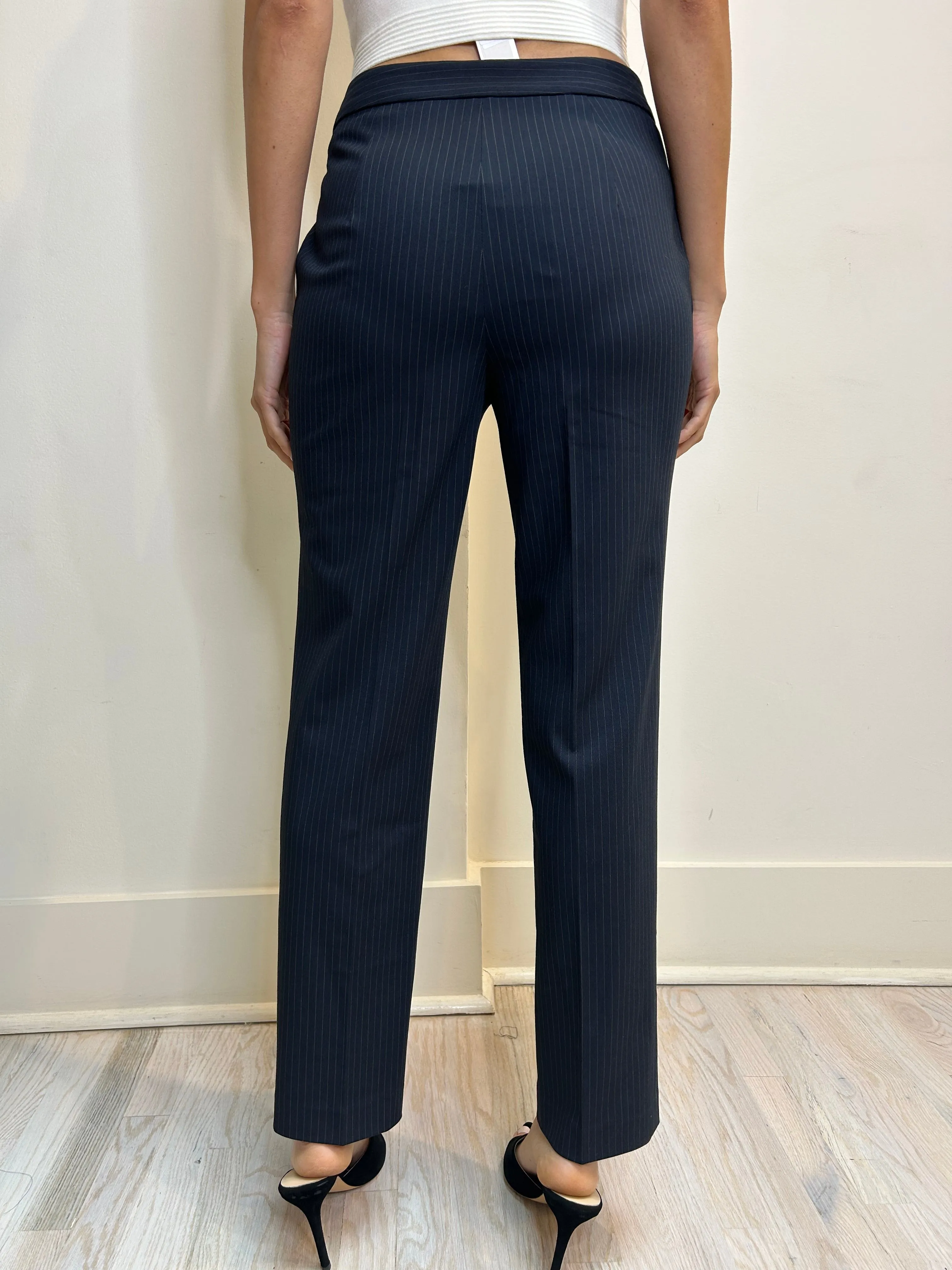 L'agence - Rebel Trouser - Midnight/Ivory Pinstripe sold by Jessie Boutique product image thumbnail 3