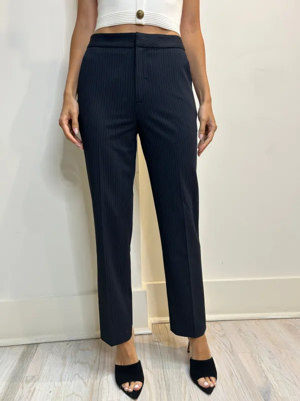 L'agence - Rebel Trouser - Midnight/Ivory Pinstripe made by L'AGENCE