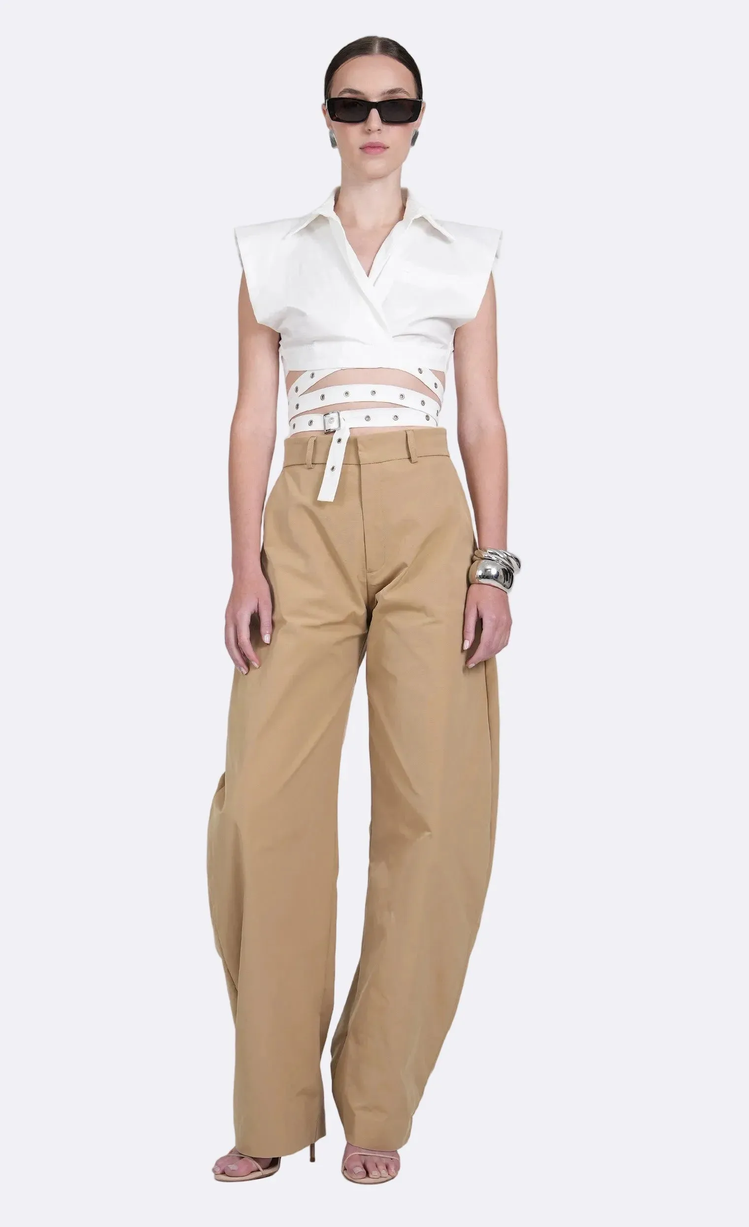 Nonchalant - Terry Crop - White sold by Jessie Boutique product image thumbnail 2