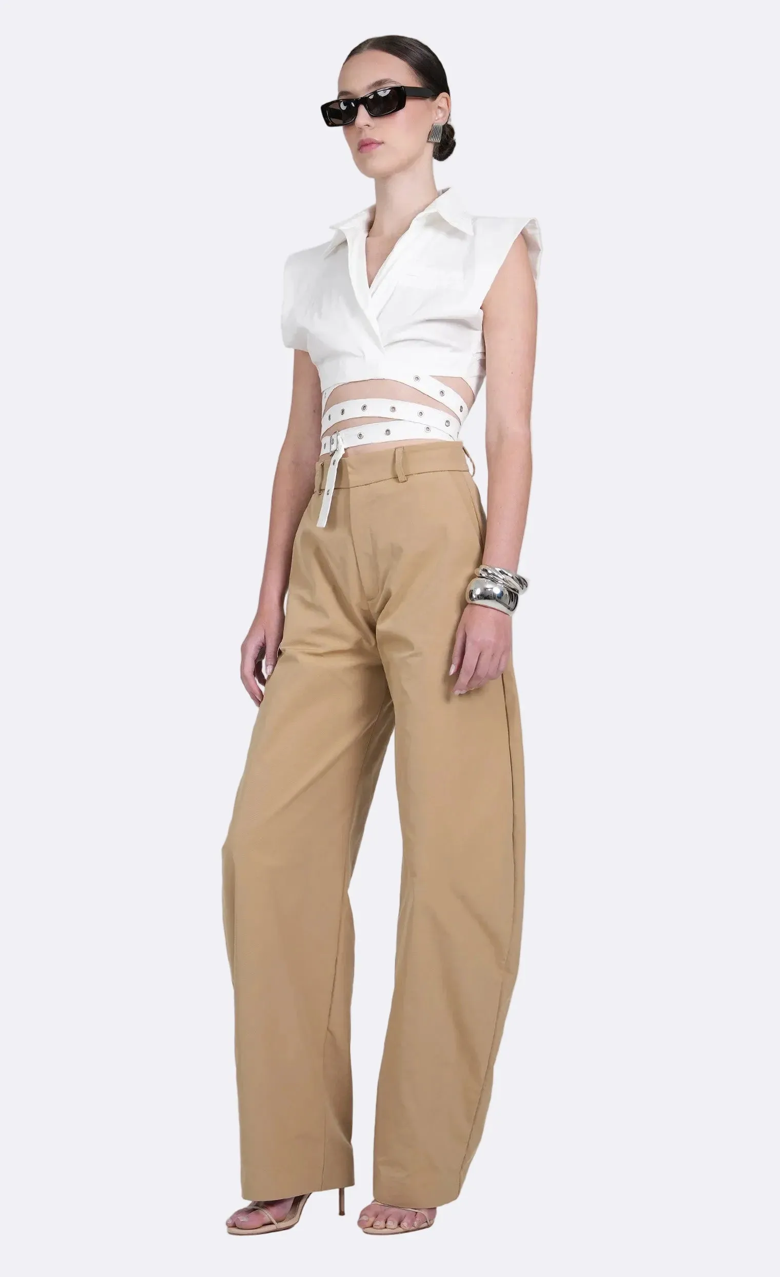 Nonchalant - Terry Crop - White sold by Jessie Boutique product image thumbnail 3
