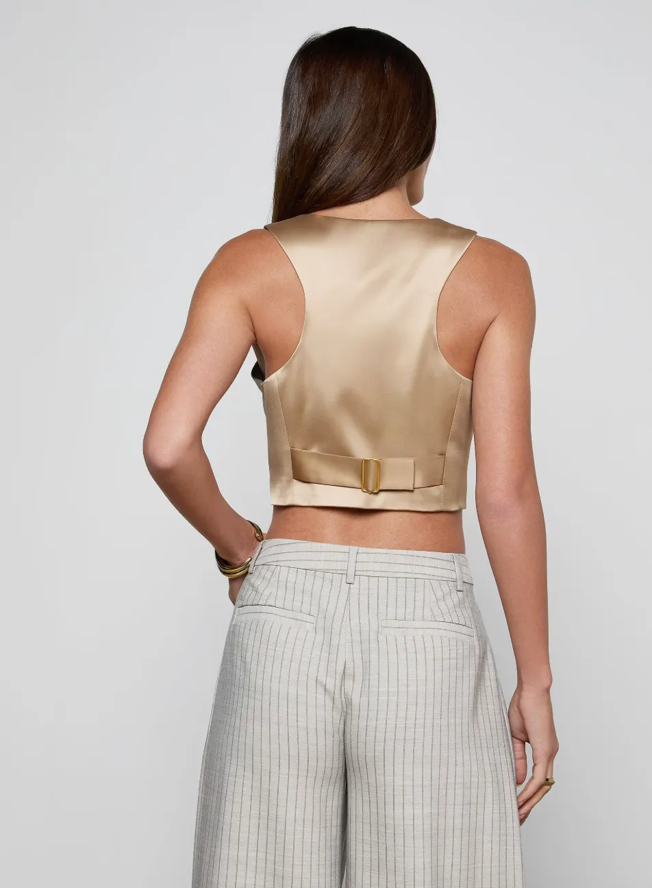 L’agence - Devony Pinstriped Vest - Grey/Tan Pinstripe sold by Jessie Boutique product image thumbnail 4