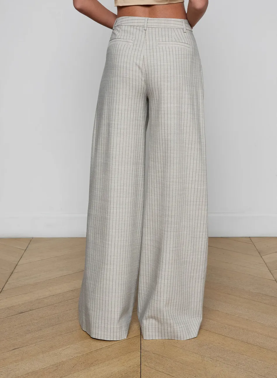 L’agence - Allanah Pinstriped Trouser - Grey/Tan Pinstripe sold by Jessie Boutique product image thumbnail 2