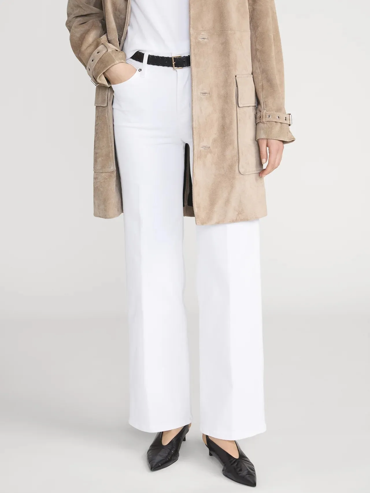 Frame - Low Rise Le Slim Palazzo - White sold by Jessie Boutique product image thumbnail 2