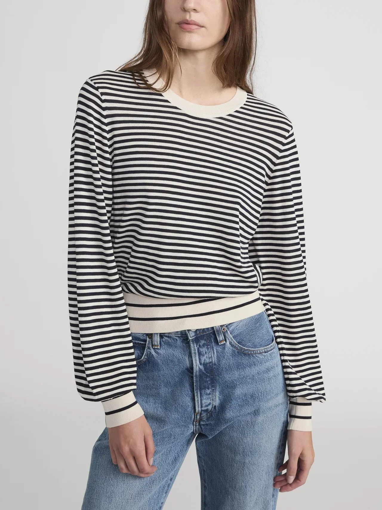 Frame - The Striped Knit Sweater - Cream Multi sold by Jessie Boutique