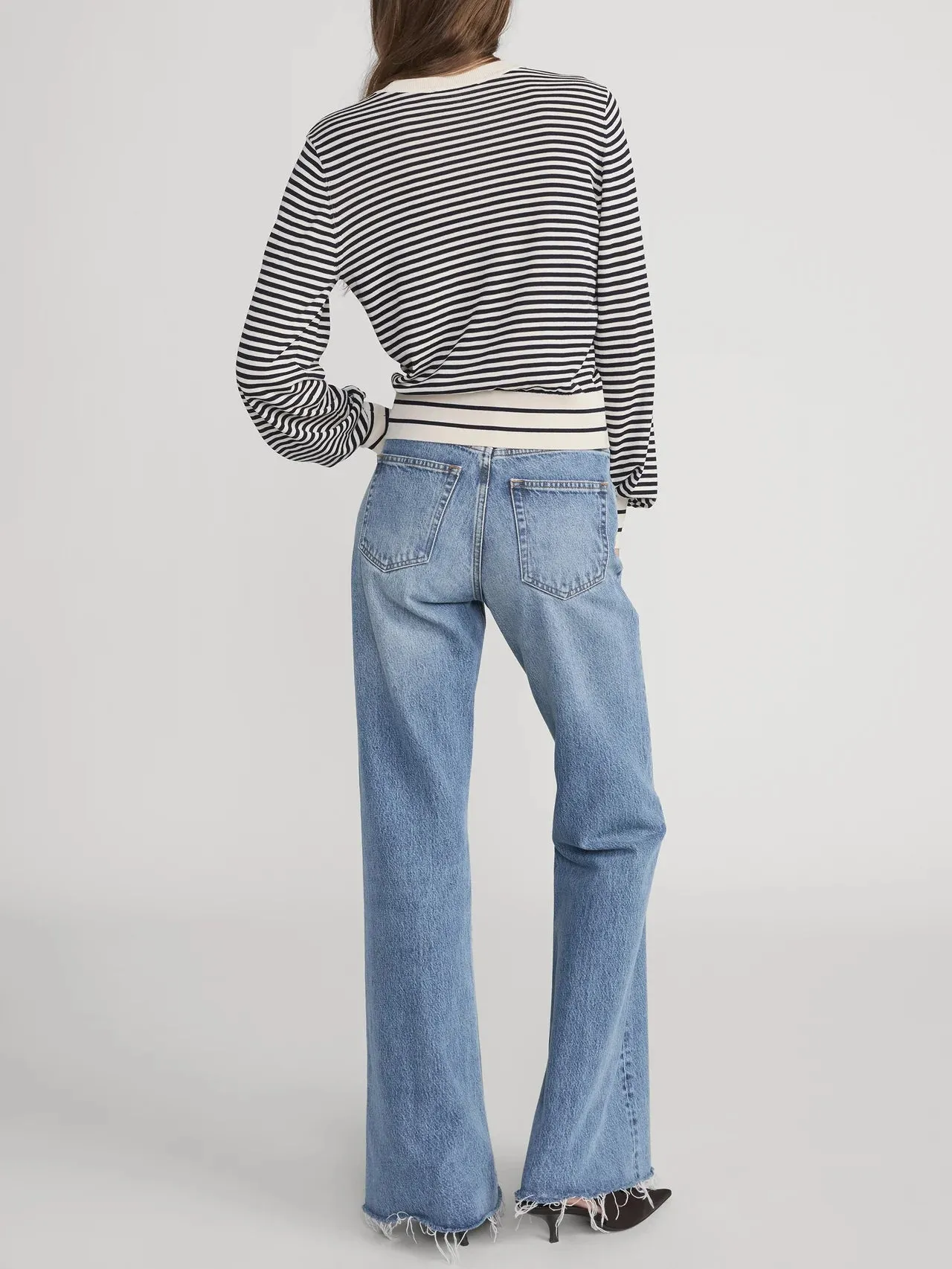 Frame - The Striped Knit Sweater - Cream Multi sold by Jessie Boutique product image thumbnail 4