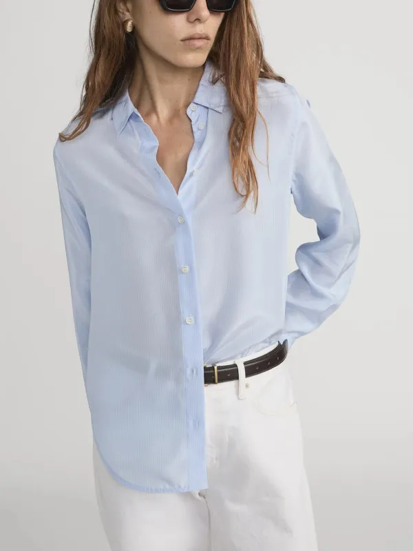 Frame - The Striped Classic Shirt - Oxford Blue Multi sold by Jessie Boutique