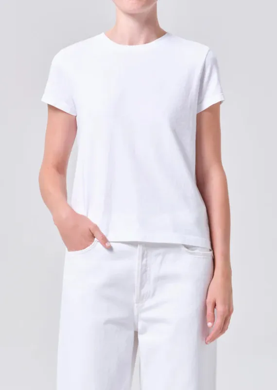 Agolde - Long Line Adine Tee - White sold by Jessie Boutique
