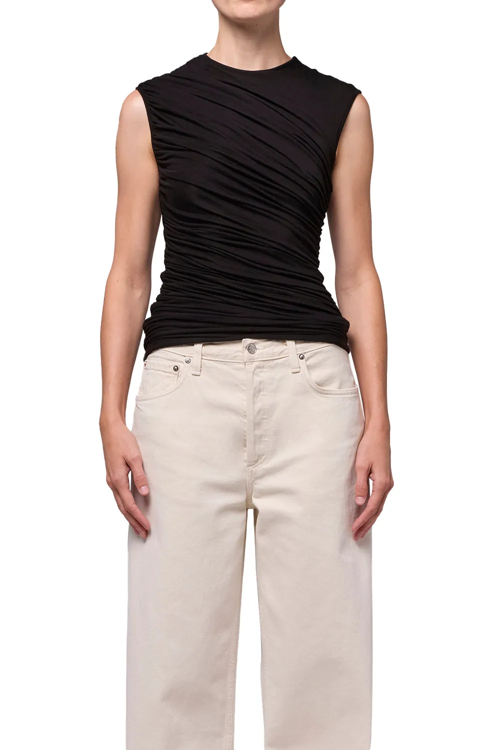 Agolde - Ester Twist Tank - Black sold by Jessie Boutique