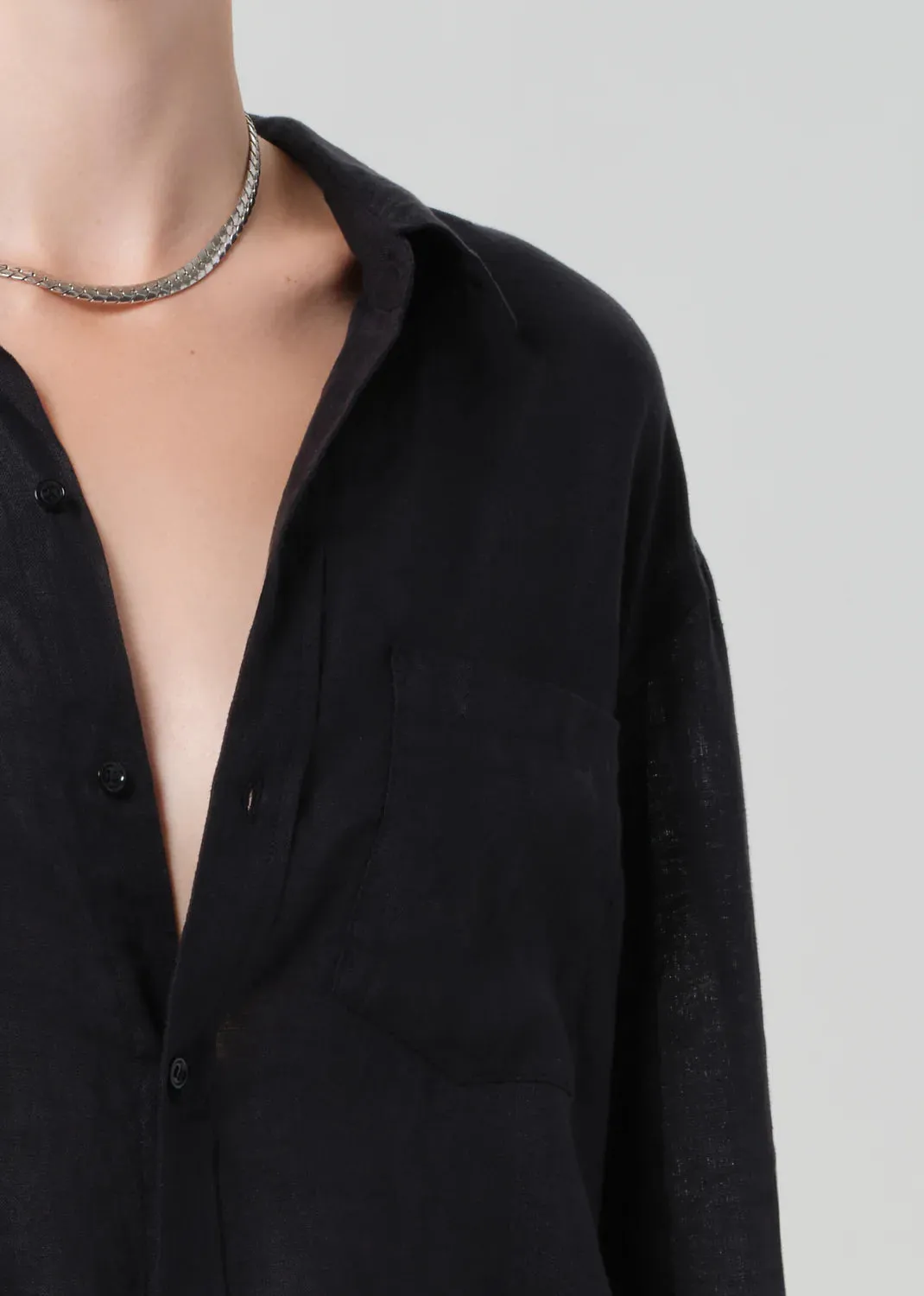 Citizens of Humanity - Kayla Shrunken Linen Shirt - Black sold by Jessie Boutique product image thumbnail 2