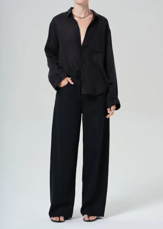 Citizens of Humanity - Brynn Drawstring Linen Trouser - Black sold by Jessie Boutique