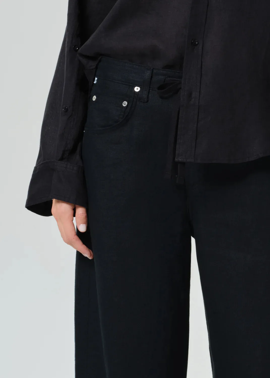 Citizens of Humanity - Brynn Drawstring Linen Trouser - Black sold by Jessie Boutique product image thumbnail 5