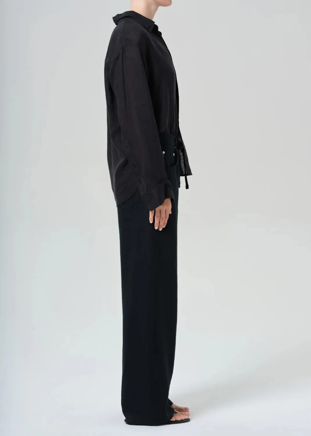 Citizens of Humanity - Brynn Drawstring Linen Trouser - Black sold by Jessie Boutique product image thumbnail 2