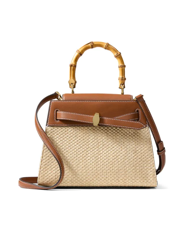 Veronica Beard - Veronica Beard Raffia Dash Top-Handle Bag - Hazelwood/Natural sold by Jessie Boutique
