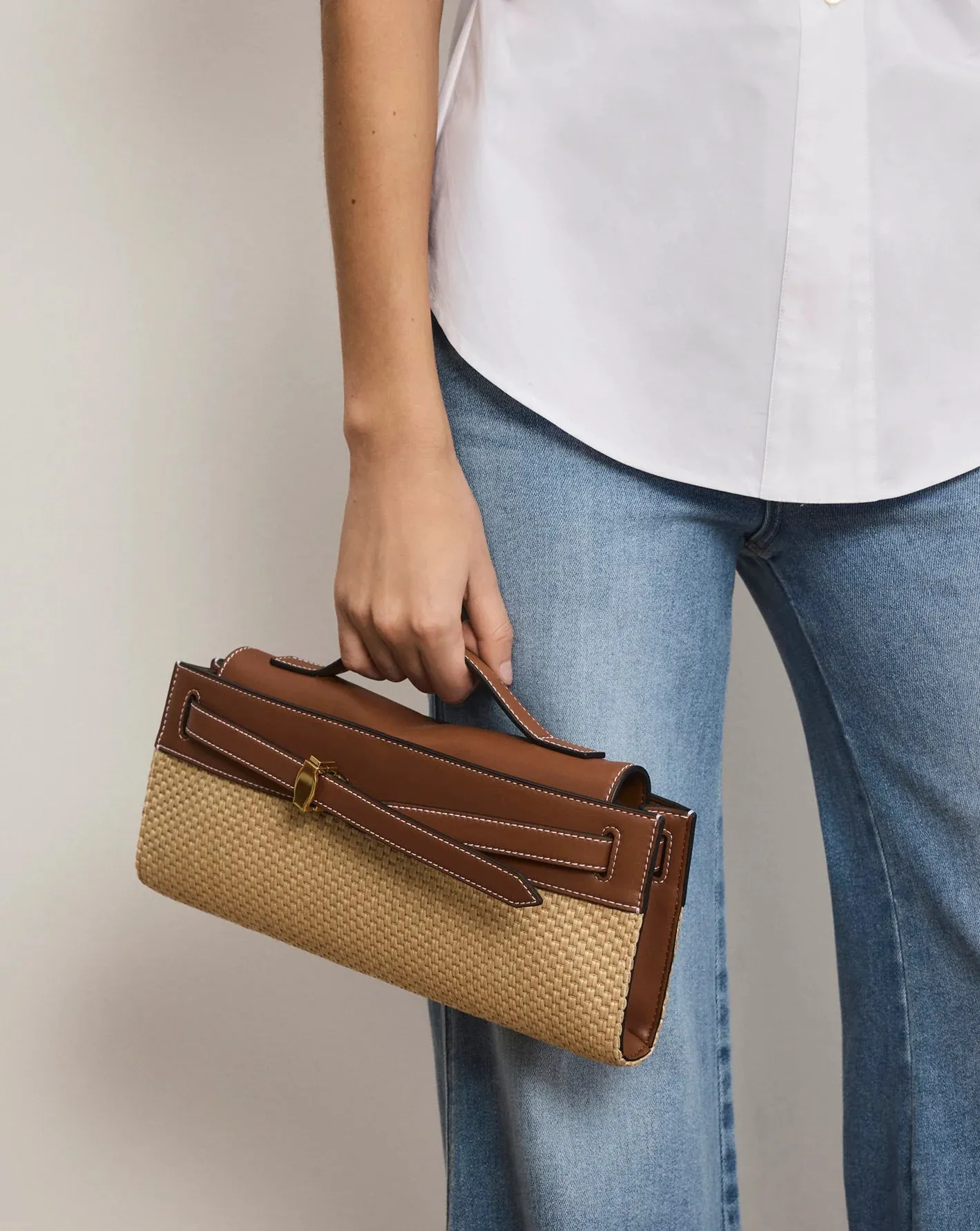 Veronica Beard - Raffia Dash Clutch - Hazelwood/Natural sold by Jessie Boutique product image thumbnail 2