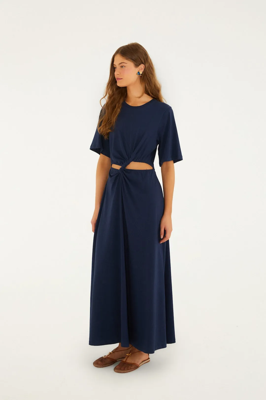 Farm Rio - Short Sleeve Midi Dress - Dark Blue sold by Jessie Boutique product image thumbnail 4