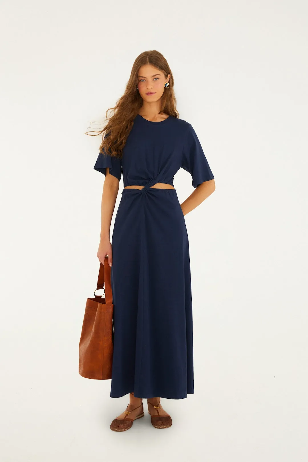 Farm Rio - Short Sleeve Midi Dress - Dark Blue sold by Jessie Boutique product image thumbnail 5