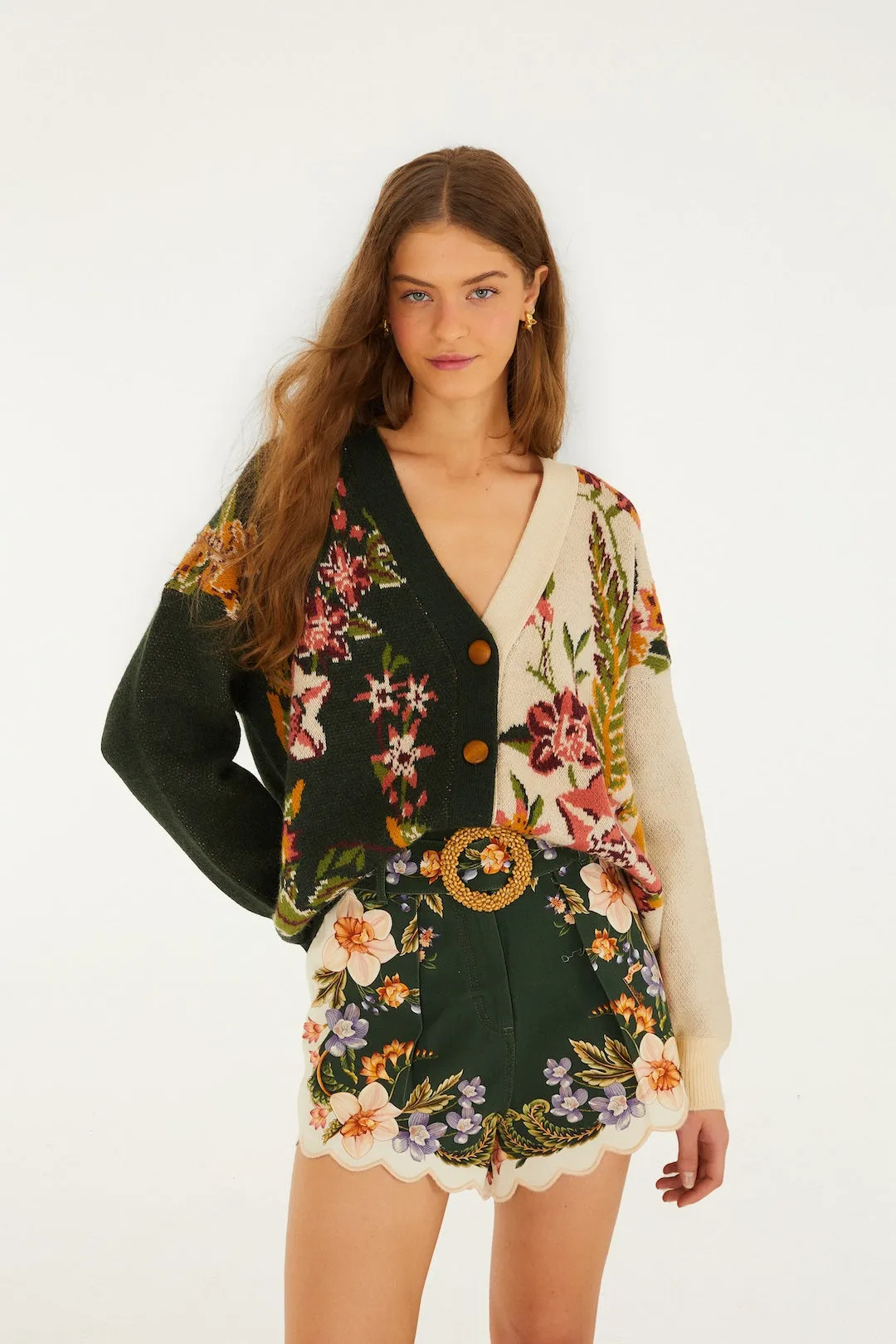 Farm Rio - Knit Cardigan - Nature Sand sold by Jessie Boutique