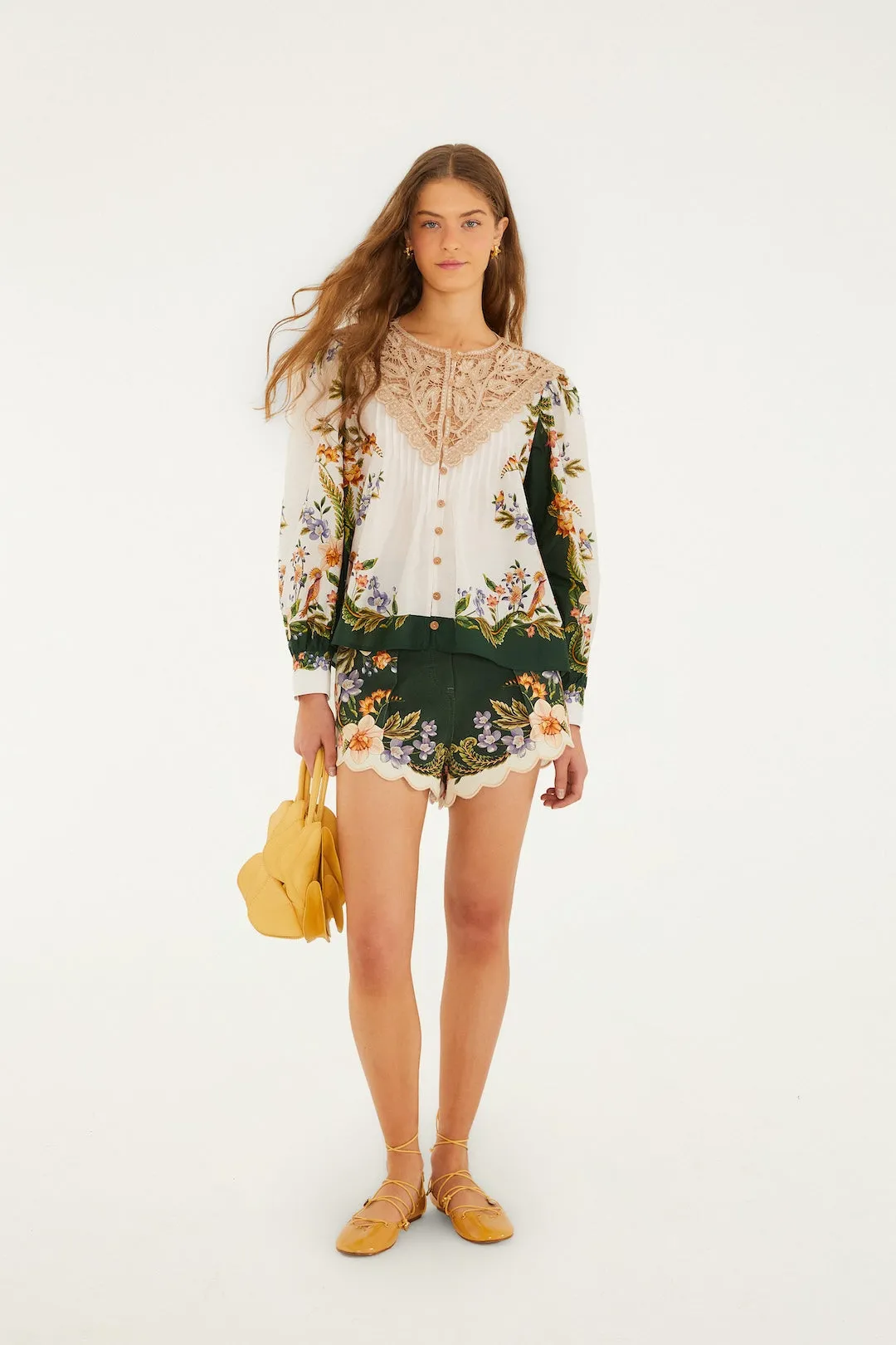 Farm Rio - Long Sleeve Blouse - Nature Sand sold by Jessie Boutique product image thumbnail 4