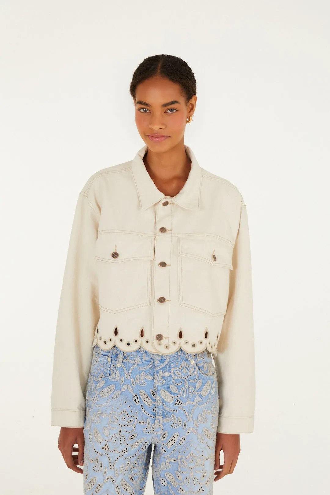 Farm Rio - Canva Richelieu Jacket - Off White sold by Jessie Boutique product image thumbnail 2